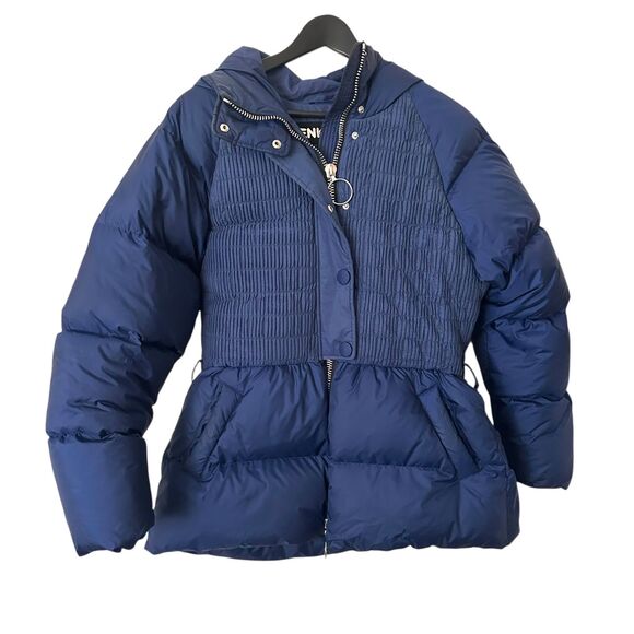 IENKI IENKI Belted Down Puffer Jacket Blue Medium - Picture 2 of 7